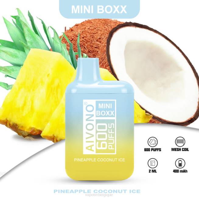 Aivono AIM MINI BOXX 600 glace à l'ananas et à la noix de coco - VBRB238 Grossiste Vape En Ligne