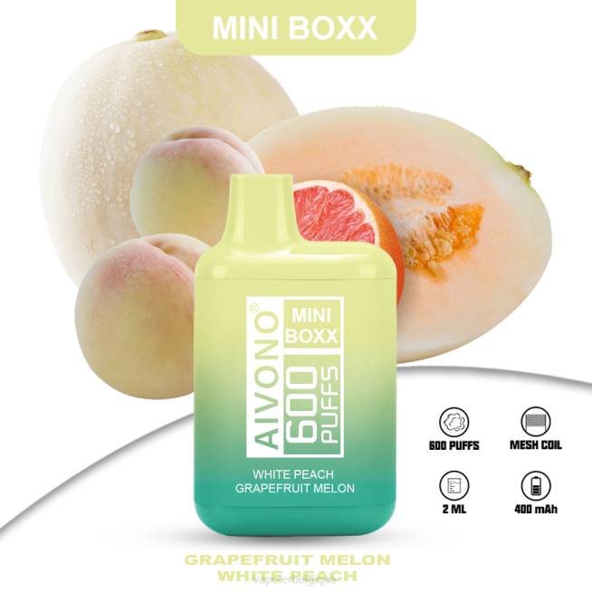 Aivono AIM MINI BOXX 600 melon pamplemousse pêche blanche - VBRB241 Cigarette Electronique Jetable