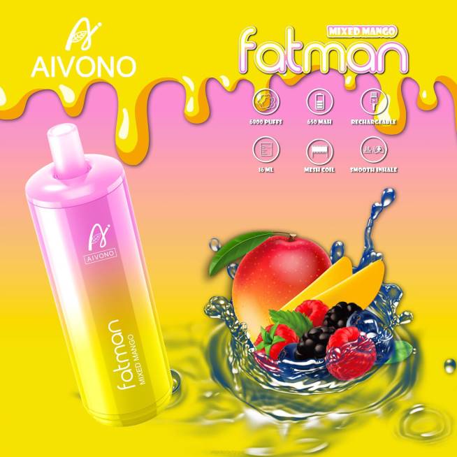 Aivono FATMAN 6800 mangue mélangée - VBRB26 Cigarette Electronique Belgique