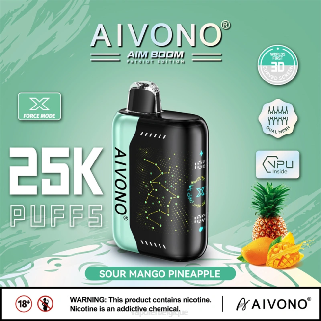 Aivono AIM BOOM 25000 ananas mangue aigre - VBRB351 Cigarette Electronique Bruxelles