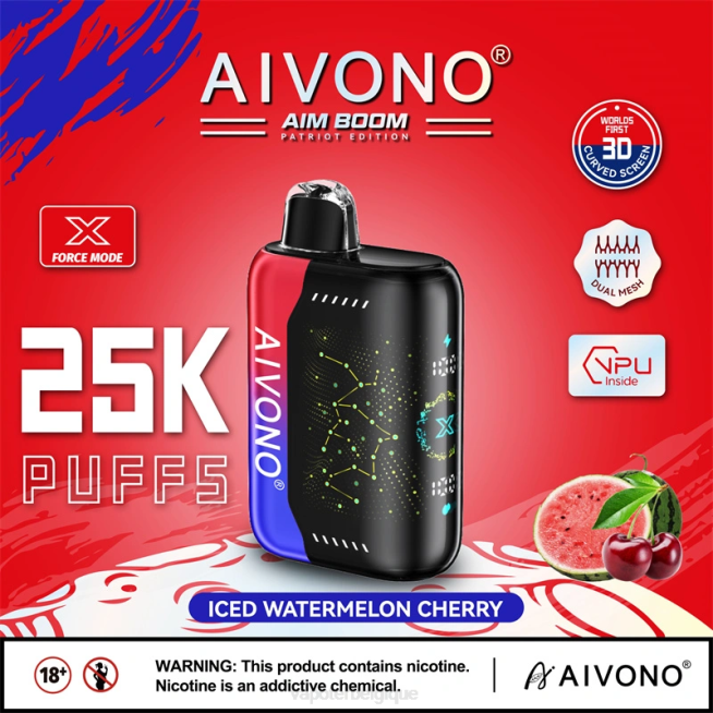 Aivono AIM BOOM 25000 cerise pastèque glacée - VBRB347 Cigarette Electronique Grossiste