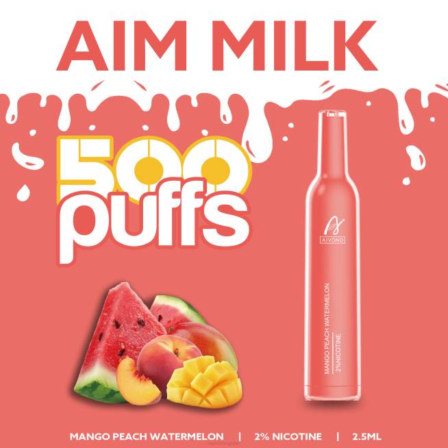 Aivono AIM MILK 500 mangue pêche pastèque - VBRB268 Cigarette Electronique Jetable