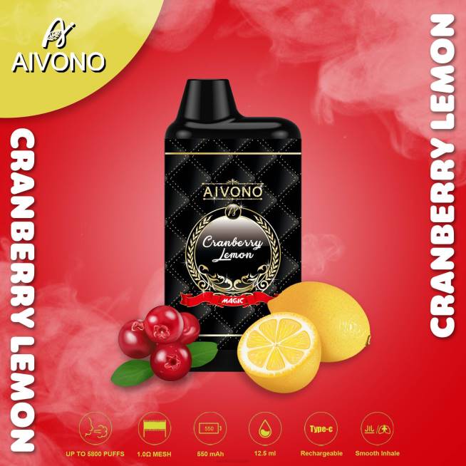 Aivono AIM MAGIC cigarette de boîte de 5800 bouches citron canneberge - VBRB89 Cigarette Electronique Belgique