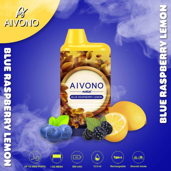 Aivono AIM MAGIC cigarette de boîte de 5800 bouches citron framboise bleue - VBRB91 Vape En Gros