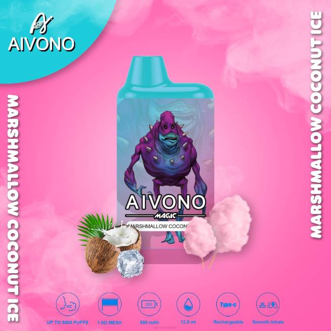 Aivono AIM MAGIC cigarette de boîte de 5800 bouches glace à la guimauve et à la noix de coco - VBRB95 Cigarette Electronique Grossiste