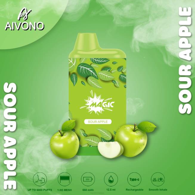 Aivono AIM MAGIC cigarette de boîte de 5800 bouches pomme aigre - VBRB87 Grossiste Vape Jetable