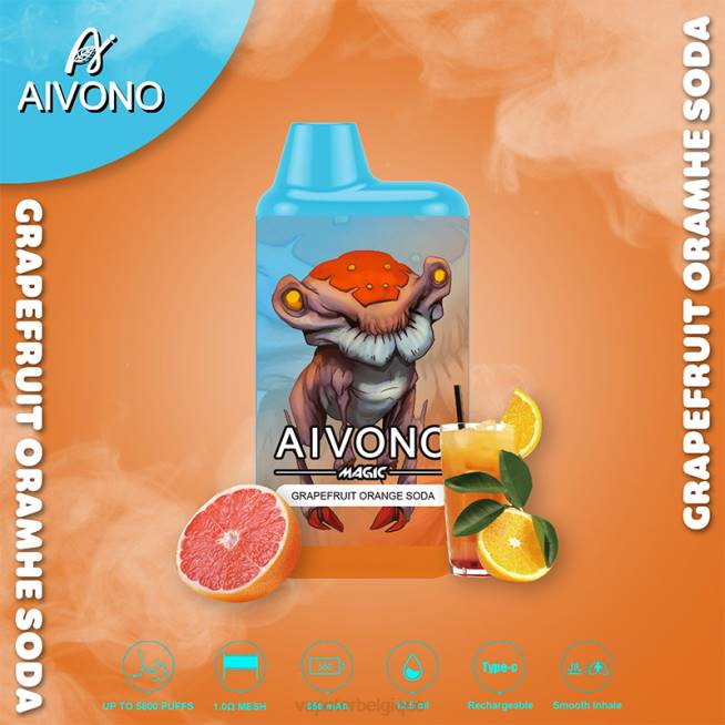 Aivono AIM MAGIC cigarette de boîte de 5800 bouches soda à l'orange et au pamplemousse - VBRB101 Vapoter Belgique