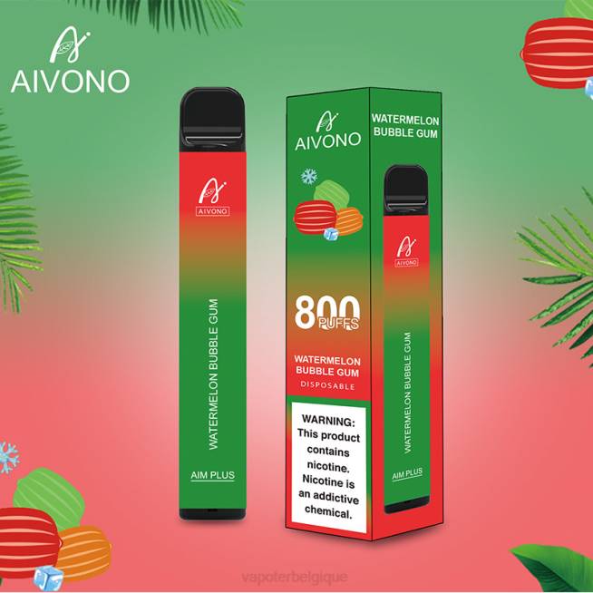 Aivono AIM PLUS 800 bubble-gum à la pastèque - VBRB198 Cigarette Electronique Bruxelles