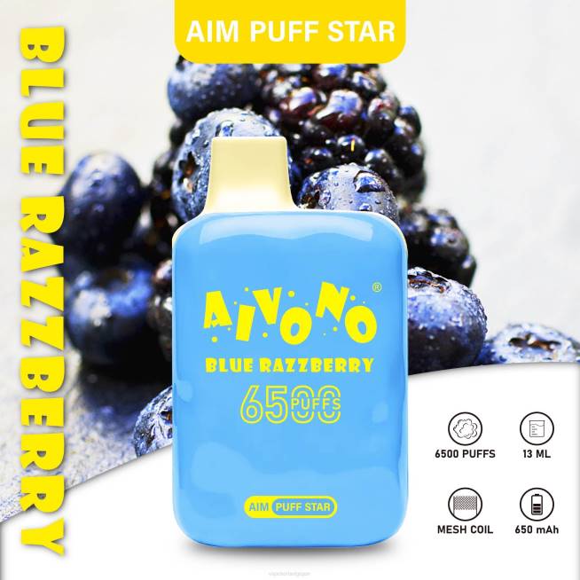 Aivono AIM PUFF STAR 6500 framboise bleue - VBRB292 Grossiste Vape En Ligne