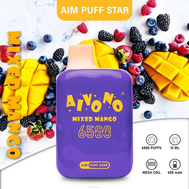 Aivono AIM PUFF STAR 6500 mangue mélangée - VBRB296 Cigarette Electronique Belgique