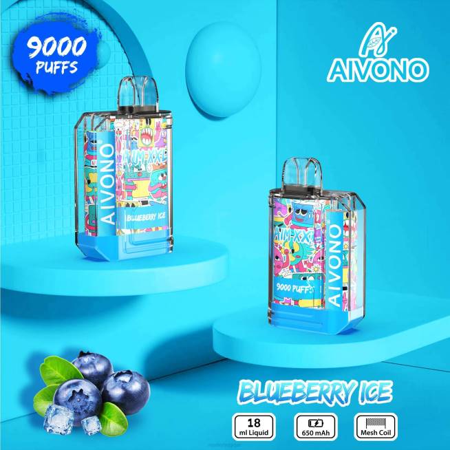Aivono AIM XXL Autocollant bouche 9000 transparent glace aux myrtilles - VBRB50 Cigarette Electronique Grossiste