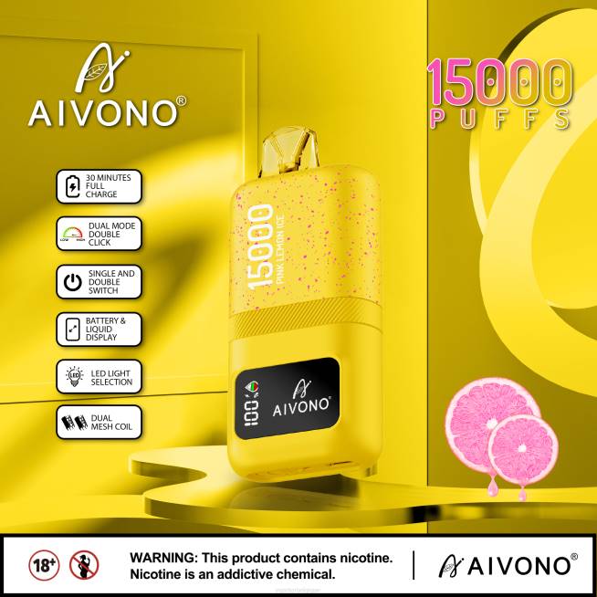 Aivono AIM magic 15000 glace au citron rose - VBRB61 Cigarette Electronique Jetable