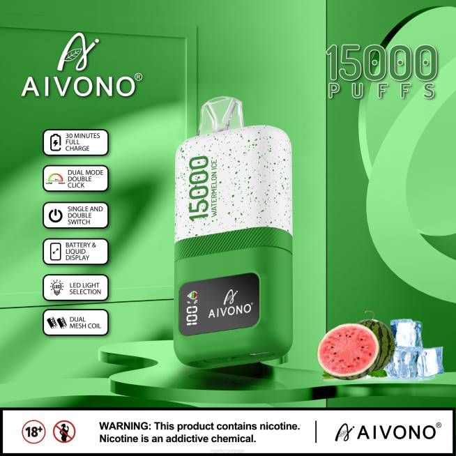 Aivono AIM magic 15000 glace à la pastèque - VBRB70 Cigarette Electronique Jetable