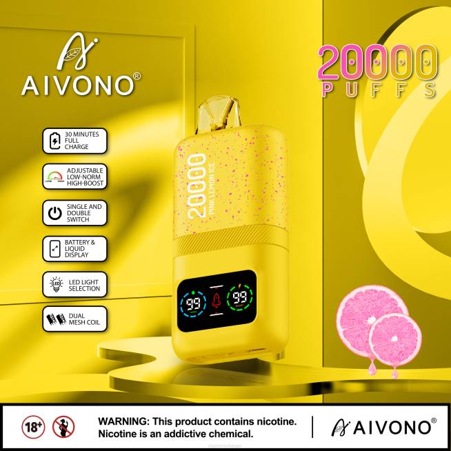 Aivono AIM magic 20000 glace au citron rose - VBRB83 Vapoter Belgique