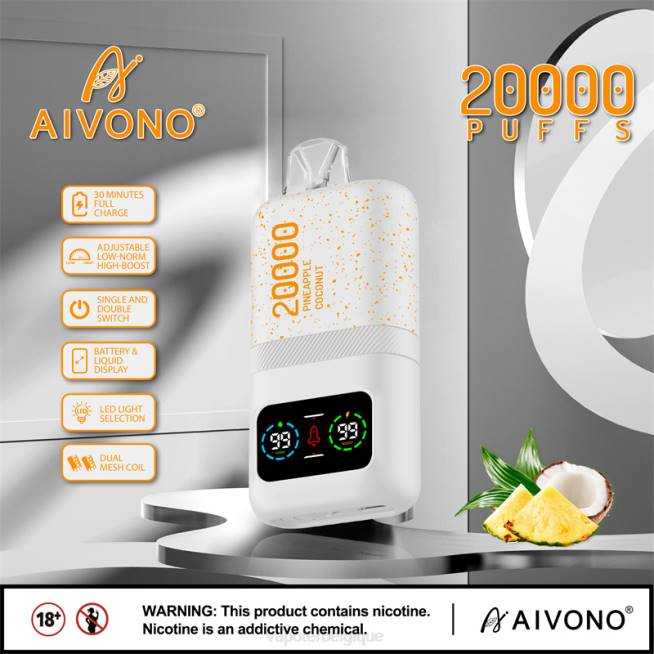 Aivono AIM magic 20000 glace à l'ananas et à la noix de coco - VBRB76 Grossiste Vape En Ligne
