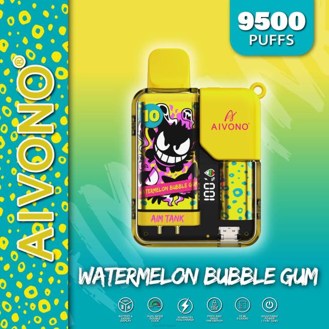 Aivono AIM TANK 9500 bubble-gum à la pastèque - VBRB44 Cigarette Electronique Belgique