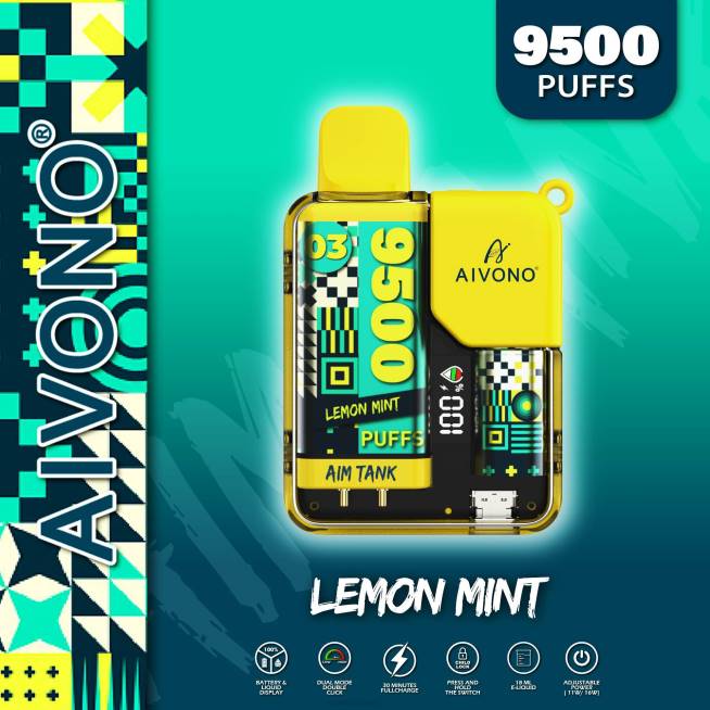 Aivono AIM TANK 9500 menthe citronnée - VBRB35 Cigarette Electronique Belgique
