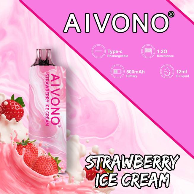 Aivono AIM GUN 7000 glace à la fraise - VBRB105 Grossiste Vape Jetable
