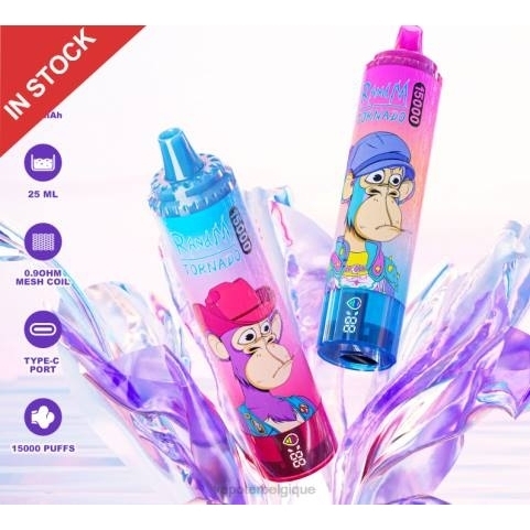 Vape Grossiste J2D83 | RandM Tornado jetable 15 000 5%