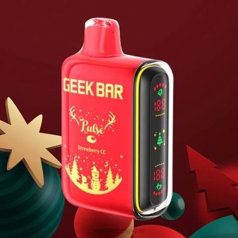 Grossiste Vape Jetable J2D886 | GEEK BAR Pulse fraise cc édition des Fêtes 7 500 bouffées/15 000 bouffées