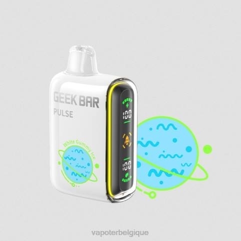Vape Grossiste J2D883 | GEEK BAR Pulse glace gommeuse blanche édition planète 7500 bouffées/15000 bouffées