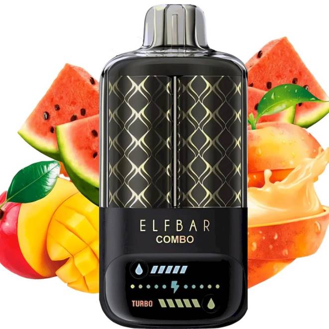 Elf Bar Combo 25000 - 6PLV6 pêche, mangue et pastèque Grossiste Vape Jetable