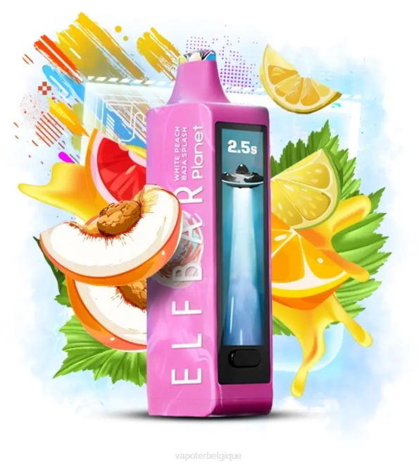 Elf Bar Planet 25000 - 6PLV20 éclaboussure de baja à la pêche blanche Vapoter Belgique