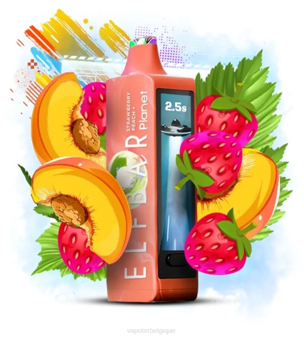 Elf Bar Planet 25000 - 6PLV28 pêche aux fraises Vape En Gros