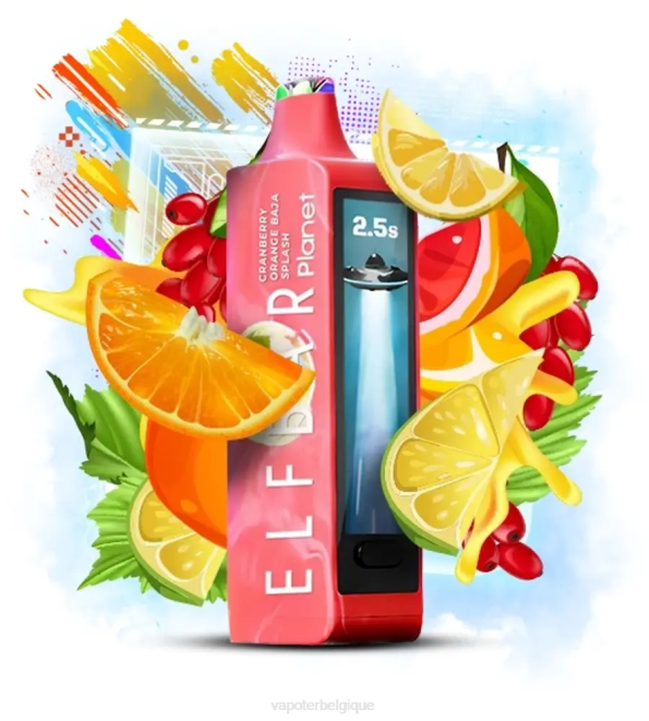Elf Bar Planet 25000 - 6PLV30 éclaboussure de baja à l'orange et aux canneberges Vape Grossiste