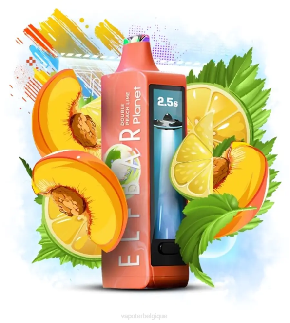Elf Bar Planet 25000 - 6PLV31 citron vert double pêche Grossiste Vape En Ligne