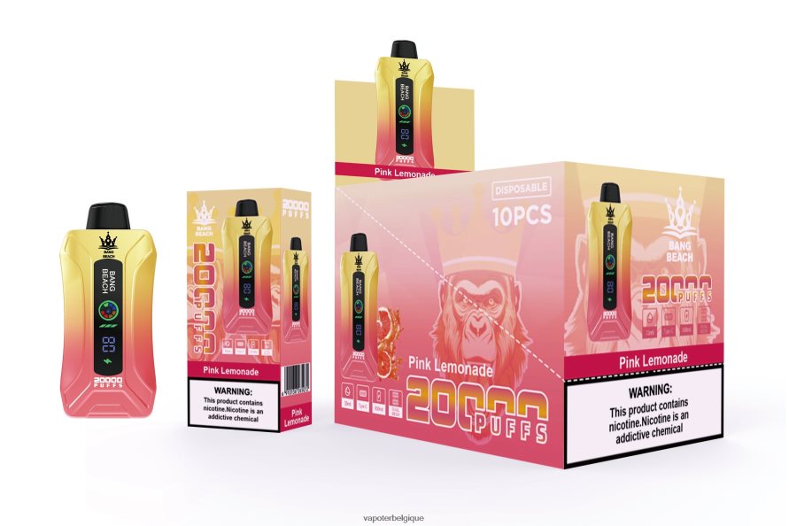 Bang Beach Vape à écran intelligent de 20 000 bouffées TTX6044 - Grossiste Vape En Ligne limonade rose