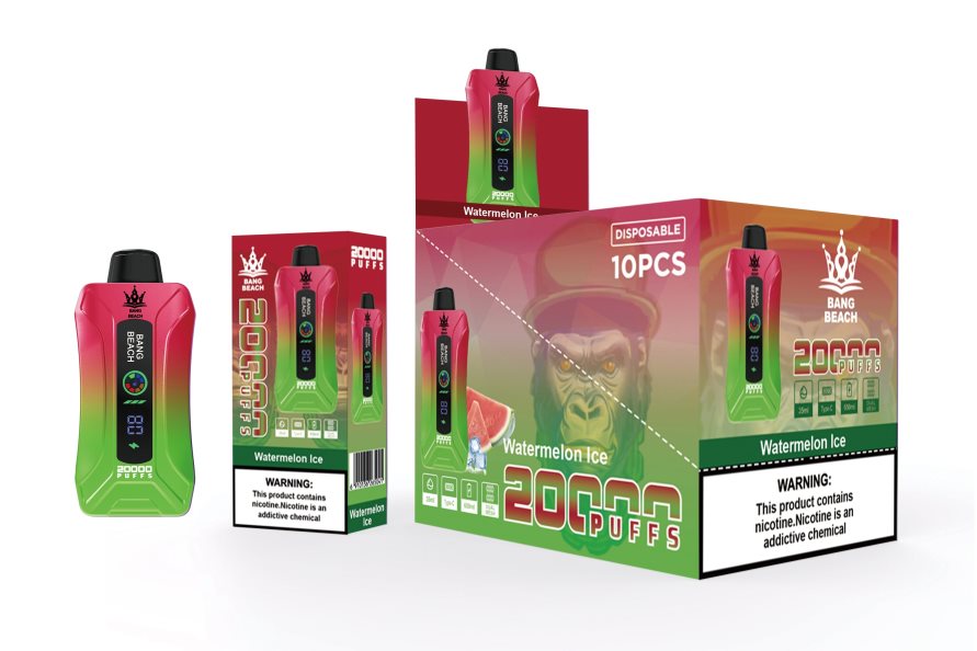 Bang Beach Vape à écran intelligent de 20 000 bouffées TTX6047 - Cigarette Electronique Jetable glace à la pastèque