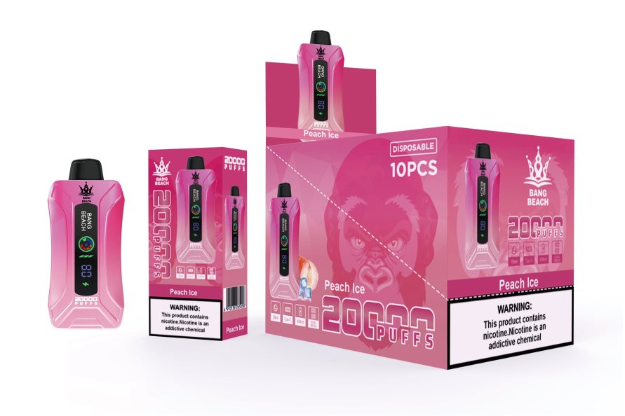 Bang Beach Vape à écran intelligent de 20 000 bouffées TTX6049 - Vapoter Belgique glace à la pêche