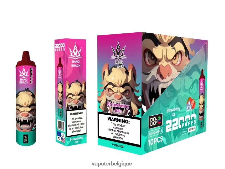 Bang Beach Écran intelligent de 22 000 bouffées TTX60420 - Grossiste Vape Jetable glace à la fraise