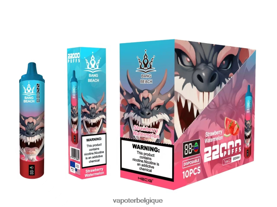 Bang Beach Écran intelligent de 22 000 bouffées TTX60423 - Vapoter Belgique pastèque fraise