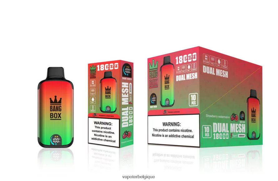 Bang Box 18000 bouffées TTX60488 - Cigarette Electronique Jetable pastèque fraise