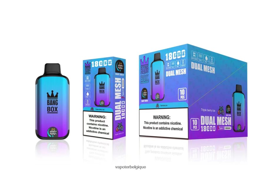 Bang Box 18000 bouffées TTX60495 - Cigarette Electronique Jetable glace aux trois baies