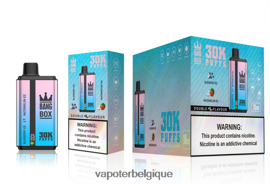 Bang Box 30 000 bouffées double saveurs TTX60469 - Vapoter Belgique glace aux myrtilles et glace à la pastèque