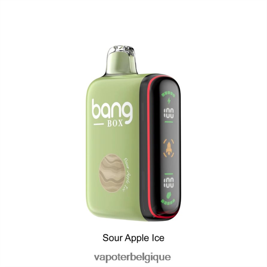 Bang Box Affichage de puissance intelligent de 9 000 à 18 000 bouffées TTX60428 - Cigarette Electronique Jetable glace à la pomme aigre