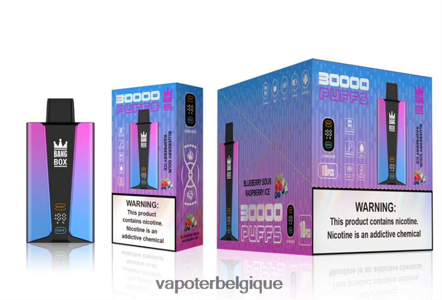 Bang Box Écran intelligent de 30 000 bouffées TTX60481 - Cigarette Electronique Jetable glace à la myrtille et à la framboise