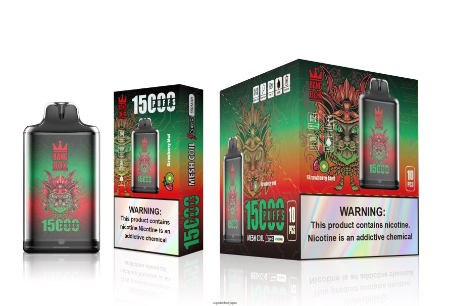 Bang Box s1-15000 bouffées TTX604100 - Cigarette Electronique Grossiste fraise-kiwi