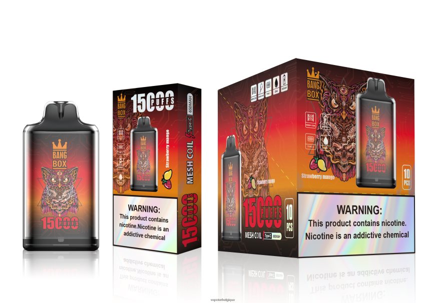 Bang Box s1-15000 bouffées TTX604101 - Grossiste Vape Jetable mangue fraise