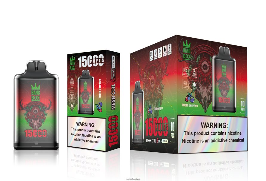 Bang Box s1-15000 bouffées TTX604104 - Vapoter Belgique glace aux trois baies