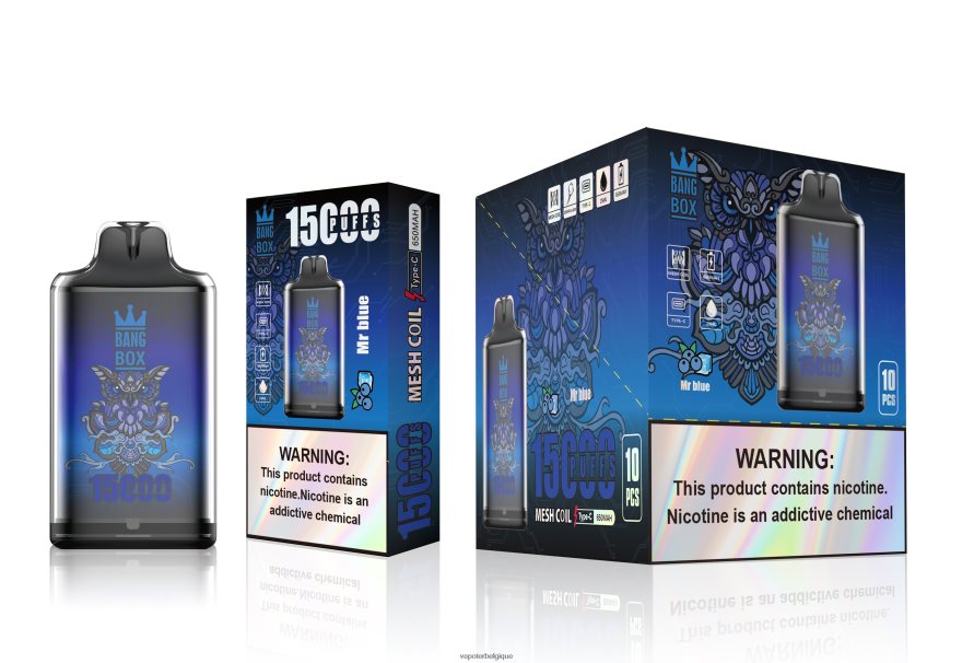 Bang Box s1-15000 bouffées TTX604109 - Cigarette Electronique Jetable monsieur bleu