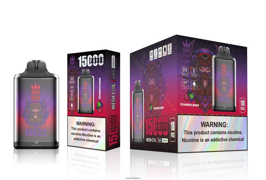 Bang Box s1-15000 bouffées TTX604111 - Vapoter Belgique raisin fraise