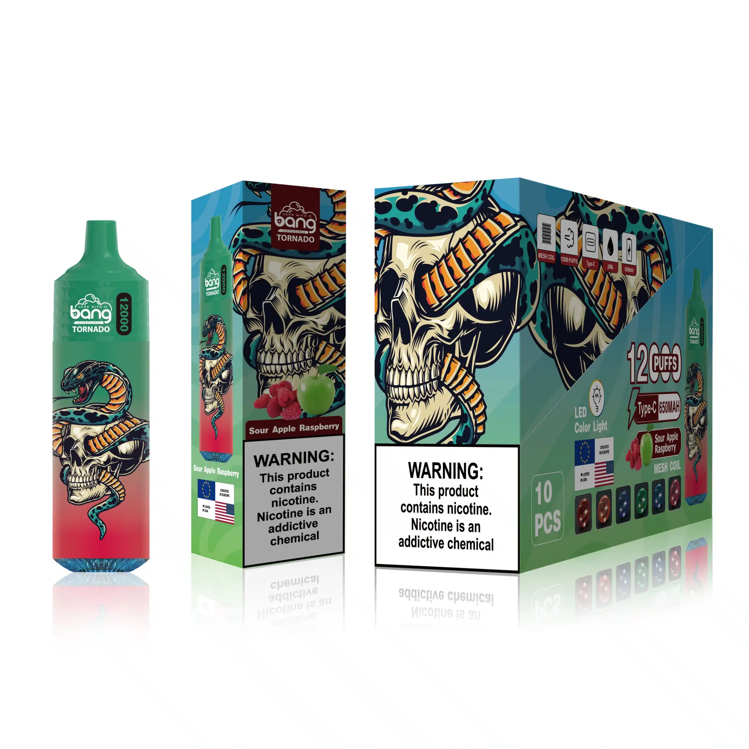Cigarette Electronique Belgique J2D8118 | Bang Box pomme aigre-framboise 12000 bouffées