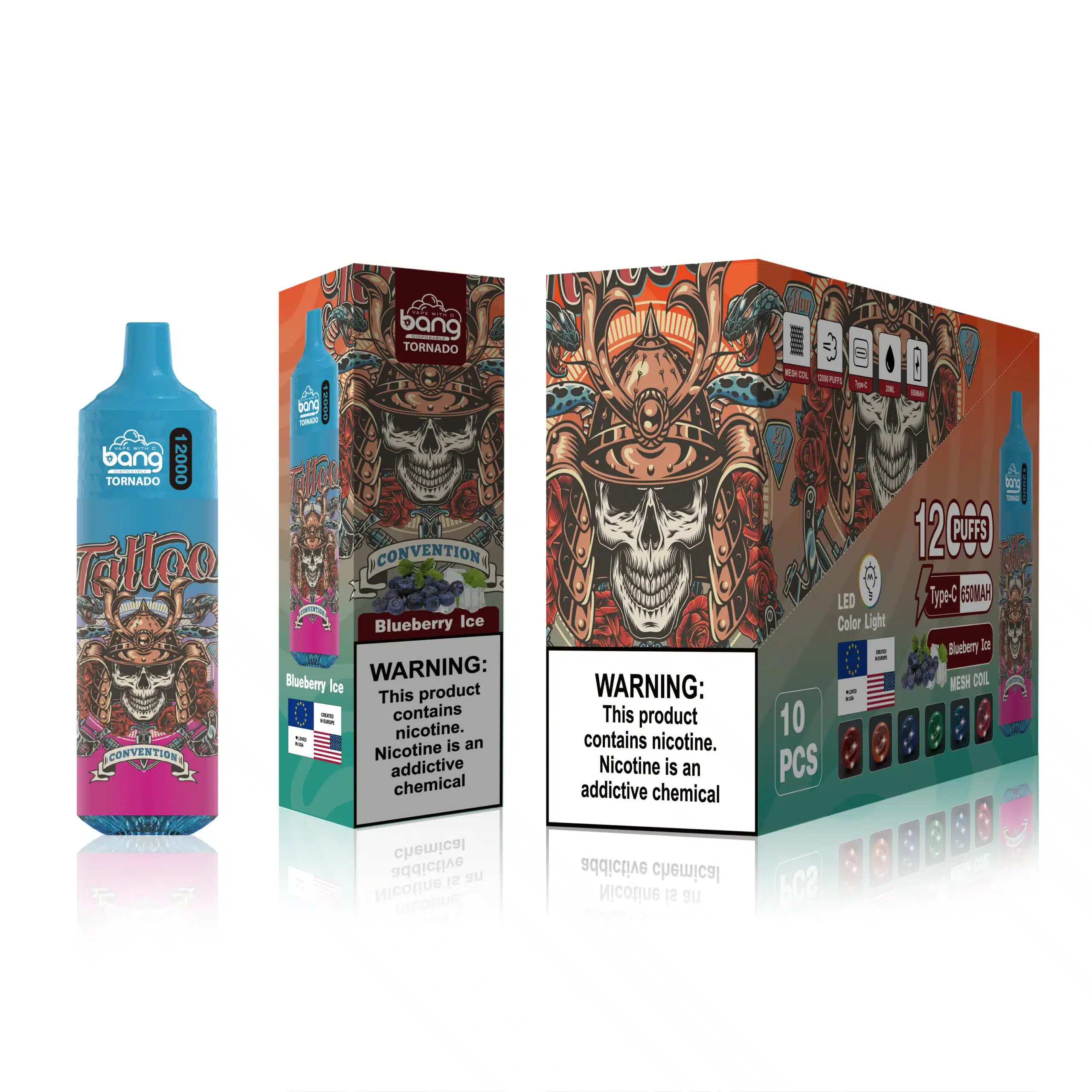 Cigarette Electronique Grossiste J2D8125 | Bang Box glace aux myrtilles 12000 bouffées