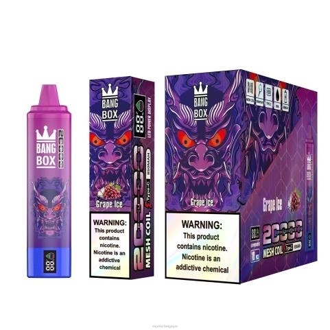Cigarette Electronique Sans Nicotine J2D8130 | Bang Box glace aux raisins 20000