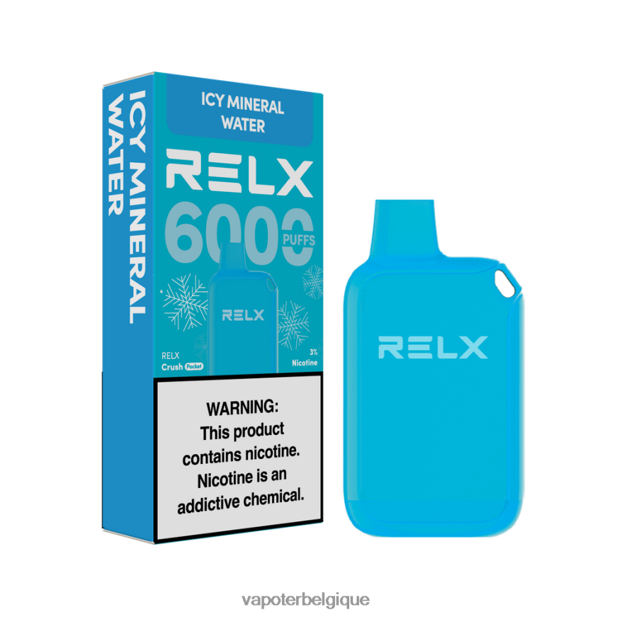 Cigarette Electronique Grossiste H6B68X23 - eau minérale glacée RELX Crush Pocket 6000 glacé