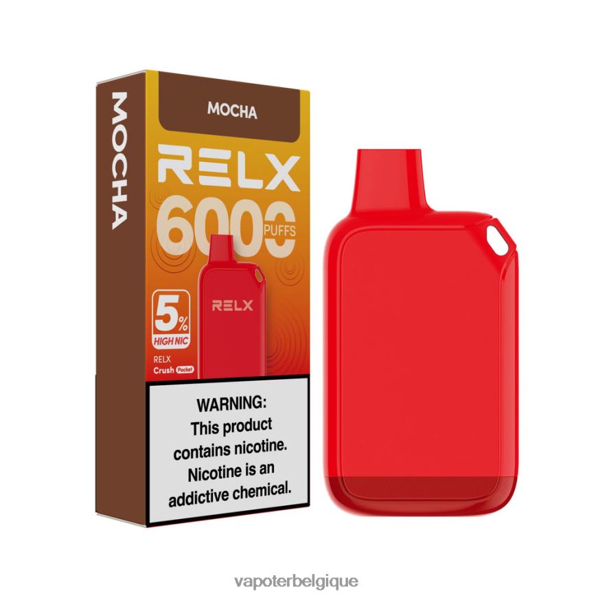 Cigarette Electronique Jetable H6B68X25 - moka RELX Crush Pocket 6000 5 % de nic élevé